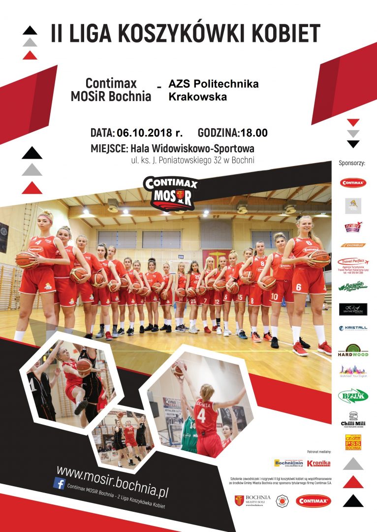 W sobotę inauguracja rozgrywek II ligi koszykówki kobiet! Kibicujmy Contimax MOSiR Bochnia – 06.10.2018 r.