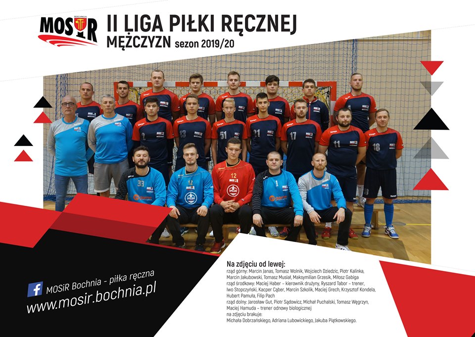 Kto wchodził w skład zespołu II ligi szczypiornistow MOSiR Bochnia w sezonie 2019/20?