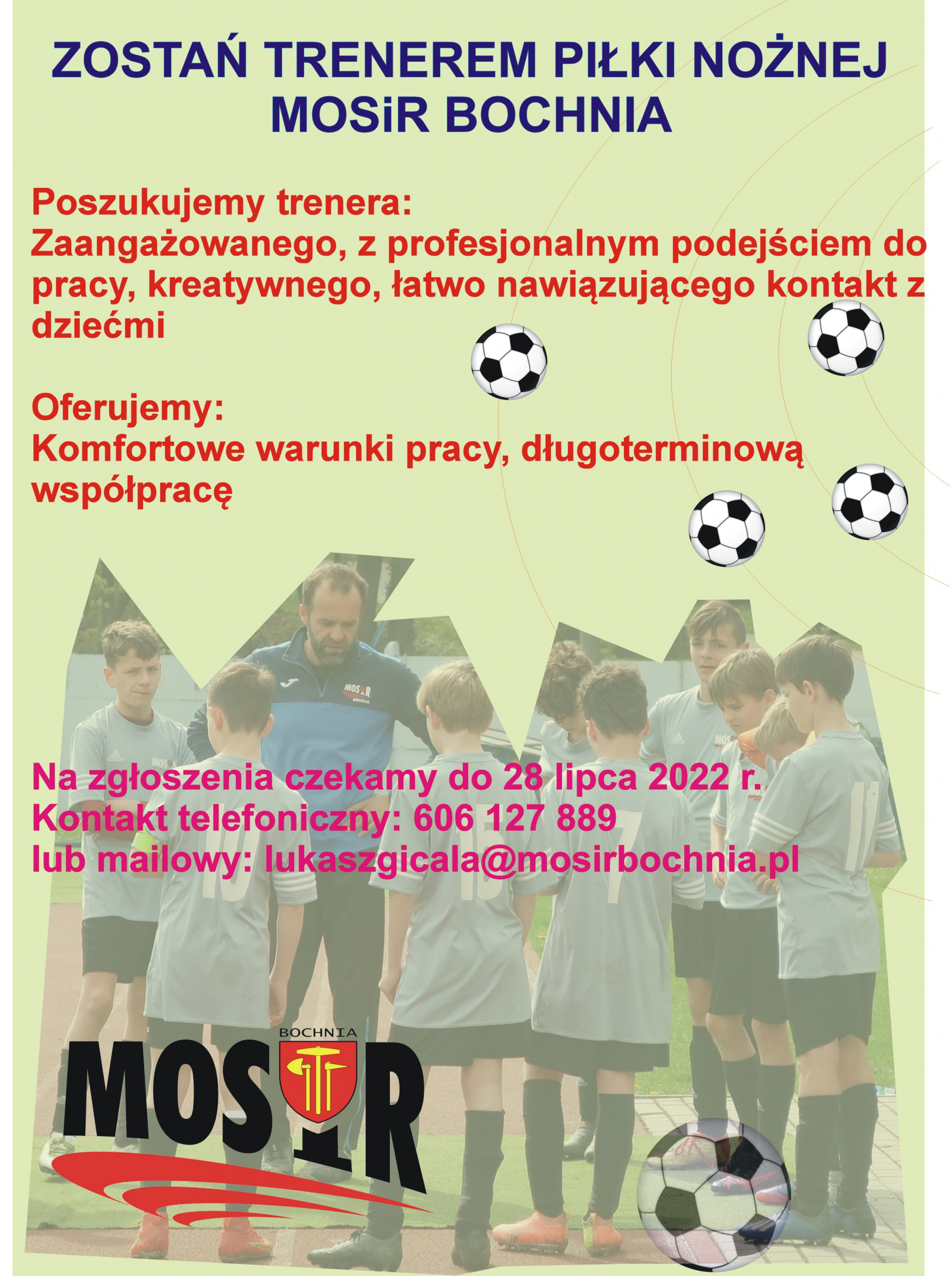 Zostań trenerem piłki nożnej w MOSiR Bochnia