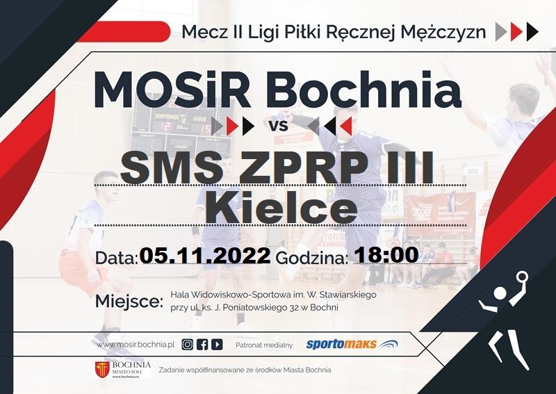 Zapraszamy na mecz MOSiR Bochnia – SMS ZPRP III Kielce / II liga mężczyzn 05.11.2022