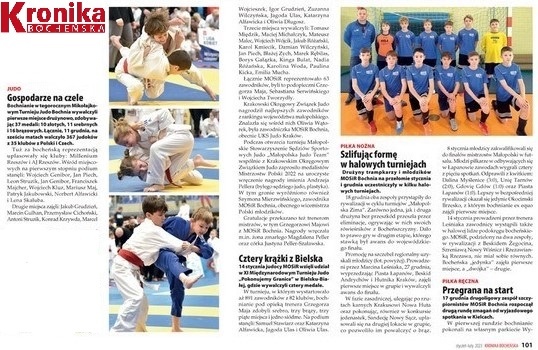 Kronika Bocheńska o judo, piłce nożnej i szczypiornistach MOSiR Bochnia